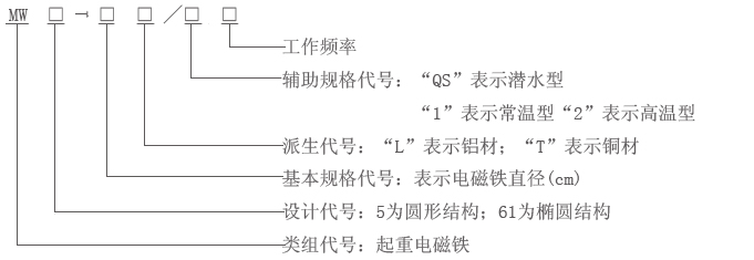 MW5電磁鐵型號(hào)含義